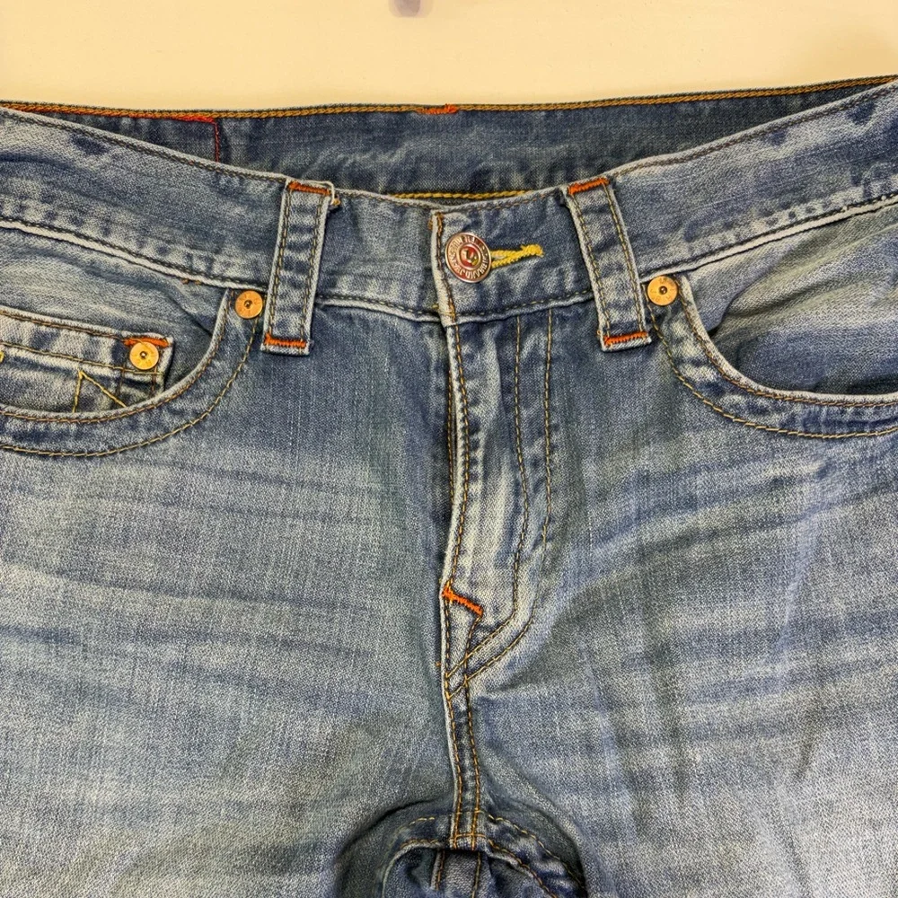 True Religion Light Blue Straight Jeans for Men